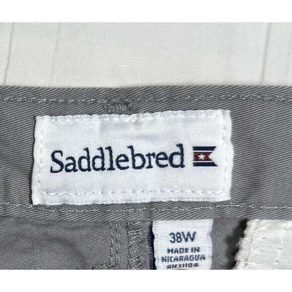 Saddlebred Shorts Mens Size 38 Chino Comfort Flex Flat Front Grey 7" Inseam NWT - Picture 3 of 6